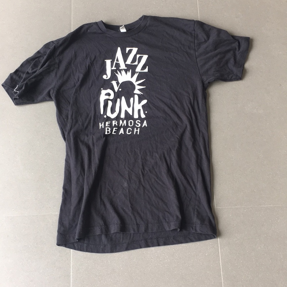 black jazz punk hermosa beach t-shirt